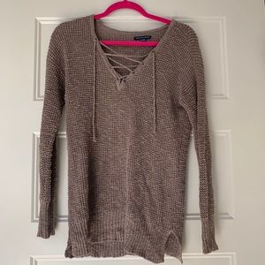 AEO cross tie sweater